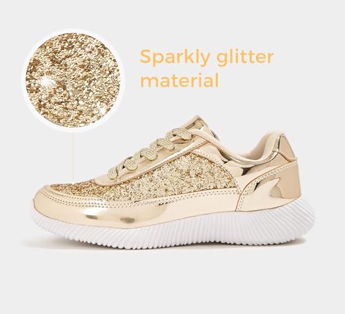 BELOS Women's Glitter Lightweight Metallic Sequins Casual Retro Braided Tennis Shoes for Walking
| BELOS Women's Glitte
