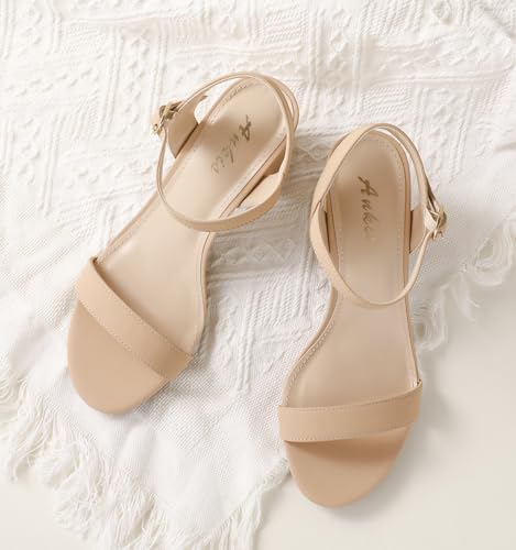 Ankis Nude Black Block Chunky Heels For Women Summer Shoes Party Casual Comfortable Women's Shoes