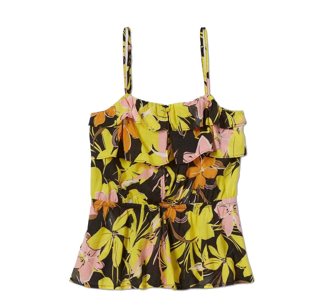Who What Wear Women's Floral Print Sleeveless Blouse (Black) + Size: Small + Color: Black + Perfect for Warm Weather + T