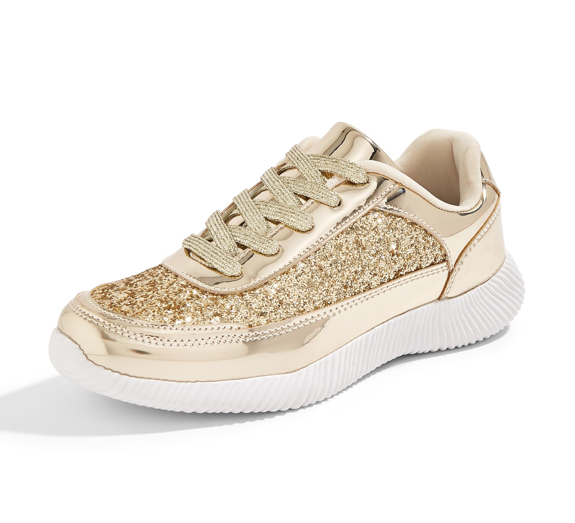 BELOS Women's Glitter Lightweight Metallic Sequins Casual Retro Braided Tennis Shoes for Walking
| BELOS Women's Glitte
